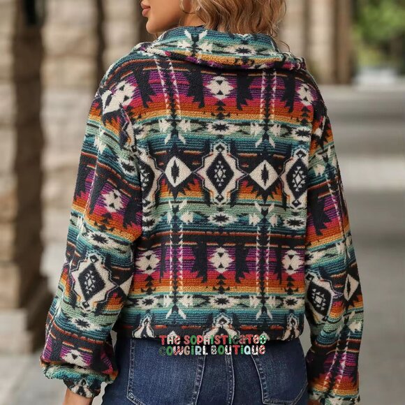 THE BONNIE AZTEC PRINT TEDDY JACKET NEW IN PACKAGE - Picture 2 of 5